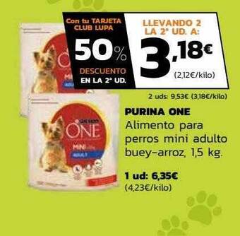 Supermercados Lupa Purina One Alimento Para Perros Mini Adulto Buey-arroz oferta