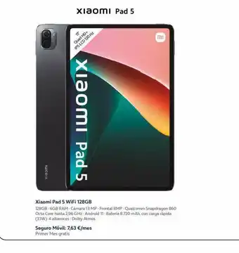 Movistar Xiaomi Pad 5 Wifi 128gb oferta