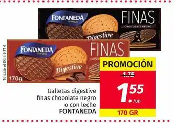 Maskom Supermercados Galletas Digestive Finas Chocolate Negro O Con Leche Fontaneda oferta