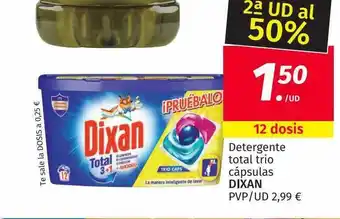 Maskom Supermercados 2a Ud Al 50% Detergente Total Trio Cápsulas Dixan oferta
