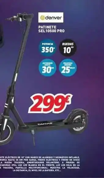 Mi electro Patinete Sel10500 Pro Denver oferta