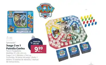 Lidl Juego 2 En 1 Patrulla Canina oferta