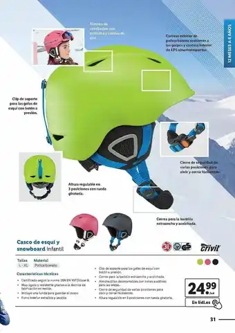Lidl Casco De Esqui Y Snowboard Infantil Crivit oferta