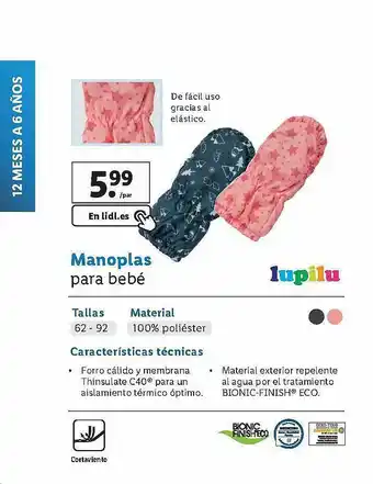 Lidl Manoplas Para Bebé Lupilu oferta