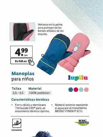 Lidl Manoplas Para Niños Lupilu oferta