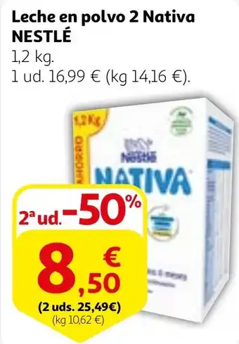 Alcampo NESTLÉ Leche en polvo 2 Nativa oferta