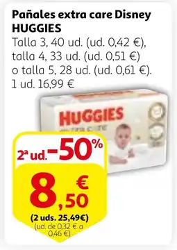 Alcampo HUGGIES Pañales extra care Disney oferta