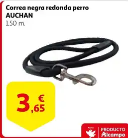 Alcampo AUCHAN Correa negra redonda perro oferta