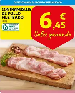 Alcampo Contramuslos de pollo fileteado oferta