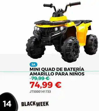 Juguetoon Mini Quad De Batería Amarilllo Para Niños oferta