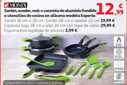 Alcampo MONIX Sartén, asador, wok o cacerola de aluminio fundido o utensilios de cocina en silicona modelo Experta oferta