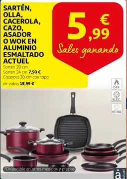 Alcampo ACTUEL Sarten, olla, cacerola, cazo, asador o wok en aluminio esmaltado oferta