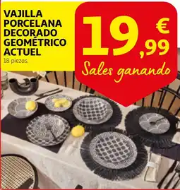 Alcampo ACTUEL Vajilla porcelana decorado geométrico oferta