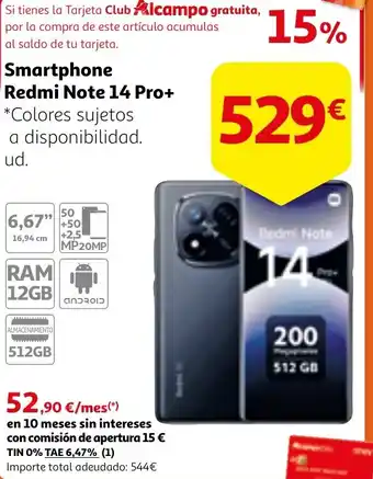 Alcampo XIAOMI Smartphone Redmi Note 14 Pro+ oferta