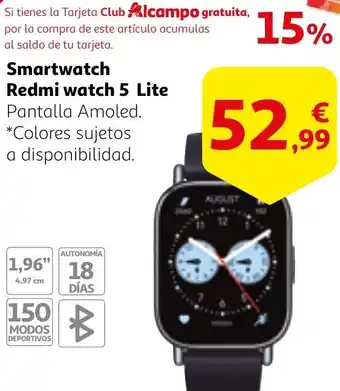 Alcampo XIAOMI Smartwatch Redmi watch 5 Lite oferta