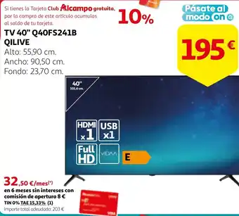 Alcampo QILIVE TV 40" Q40FS241B oferta