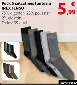 Alcampo INEXTENSO Pack 5 calcetines fantasía oferta