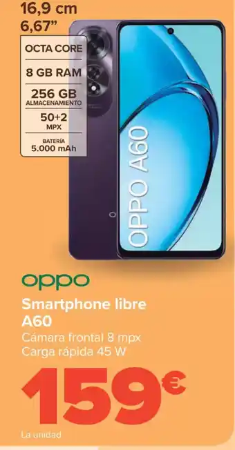 Carrefour OPPO Smartphone libre A60 oferta