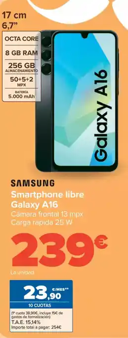 Carrefour SAMSUNG Smartphone libre Galaxy A16 oferta