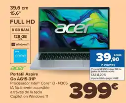 Carrefour ACER Portátil Aspire Go AG15-31P oferta