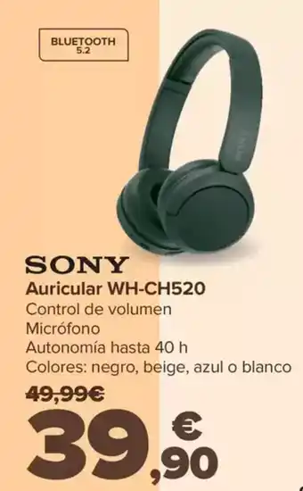 Carrefour SONY Auricular WH-CH520 oferta