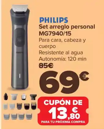 Carrefour PHILIPS Set arreglo personal oferta