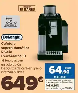 Carrefour DELONGHI Cafetera superautomática Rivelia Exam440.55.B oferta