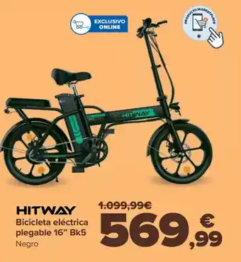 Carrefour HITWAY Bicicleta eléctrica plegable 16" Bk5 oferta