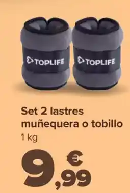 Carrefour TOPLIFE Set 2 lastres muñequera o tobillo oferta