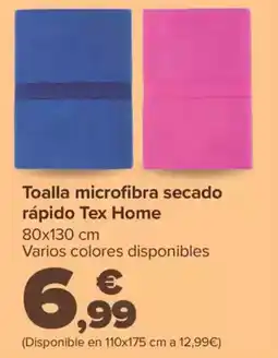 Carrefour TOPLIFE Toalla microfibra secado rápido Tex Home oferta