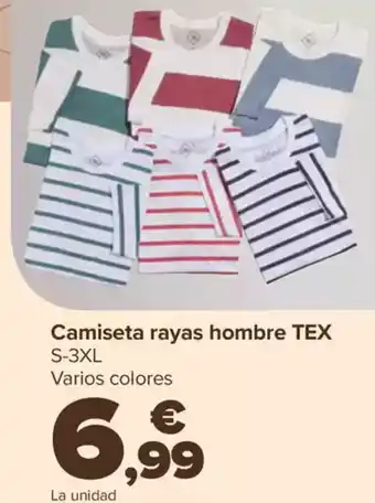 Carrefour TEX Camiseta rayas hombre oferta