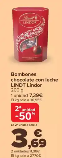 Carrefour LINDT LINDOR Bombones chocolate con leche oferta