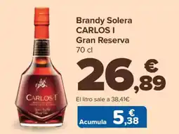 Carrefour CARLOS I Brandy Solera Gran Reserva oferta