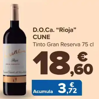 Carrefour CUNE D.O.Ca. "Rioja" oferta