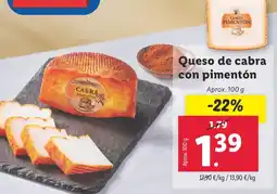 Lidl Queso de cabra con pimentón oferta