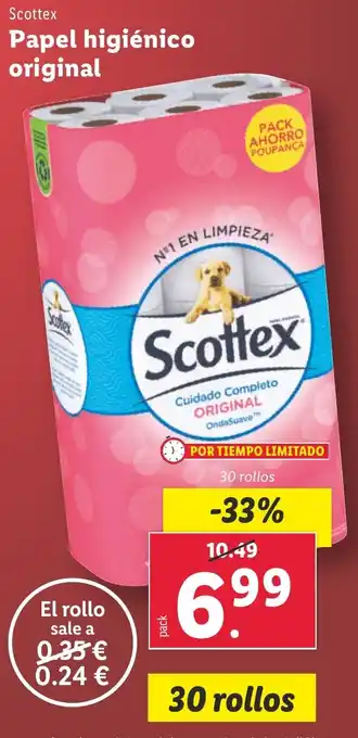 Lidl SCOTTEX Papel higiénico original oferta