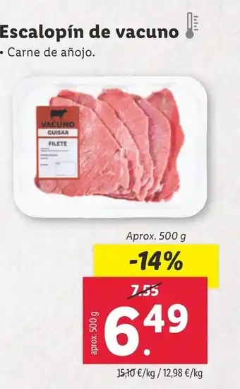 Lidl Escalopín de vacuno oferta