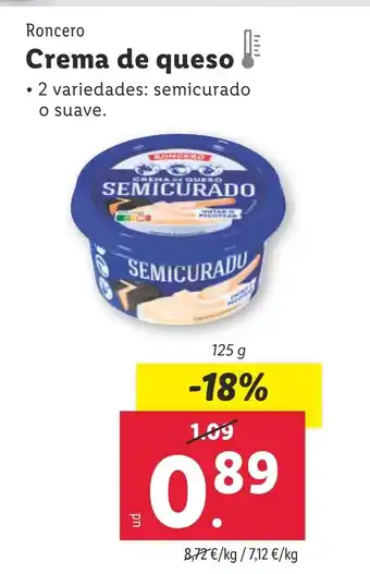 Lidl RONCERO Crema de queso oferta