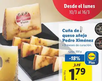 Lidl Cuña de↓ queso añejo Pedro Ximénez oferta