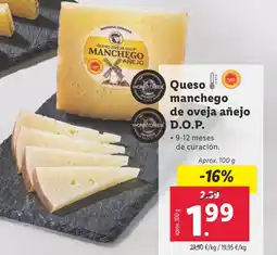 Lidl Queso manchego de oveja añejo oferta