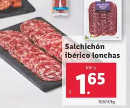 Lidl Salchichón ibérico lonchas oferta