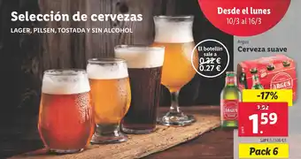 Lidl ARGUS Cerveza suave oferta