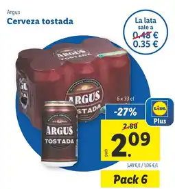 Lidl ARGUS Cerveza tostada oferta