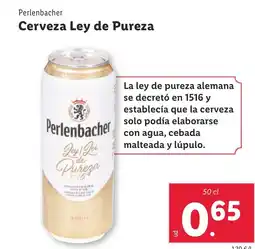 Lidl PERIENBACHER Cerveza Ley de Pureza oferta