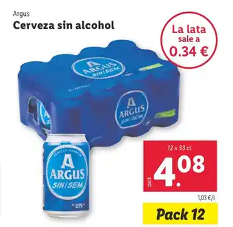 Lidl ARGUS Cerveza sin alcohol oferta