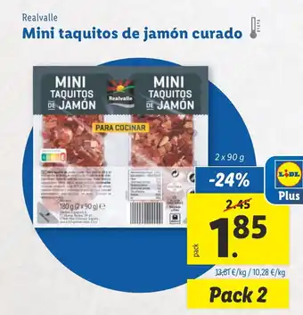 Lidl REALVALLE Mini taquitos de jamón curado oferta