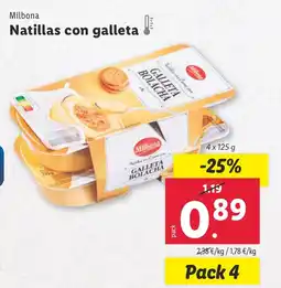 Lidl MILBONA Natillas con galleta oferta