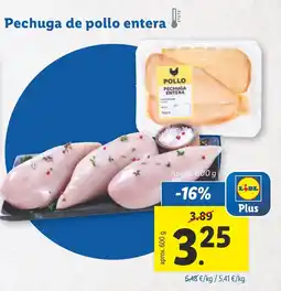 Lidl Pechuga de pollo entera oferta