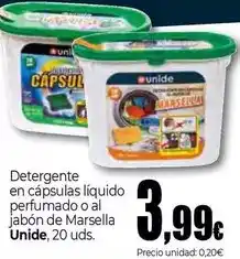 UNIDE Alimentación Unide - detergente en cápsulas líquido perfumado o al jabón de marsella oferta