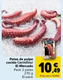 Carrefour Carrefour - patas de pulpo cocido el mercado oferta